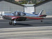 N2708W @ SZP - 1950 Temco GC-1B SWIFT, Continental O-300-A 145 Hp upgrade, mirror-polished show plane, landing roll Rwy 22 - by Doug Robertson