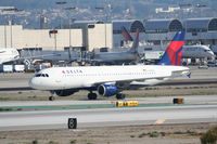 N317US @ KLAX - Delta Airlines Airbus A320-211, N317US off 25R KLAX. - by Mark Kalfas