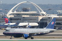N828UA @ KLAX - United Airlines Airbus A319-131, N828UA taxiway Hotel KLAX. - by Mark Kalfas