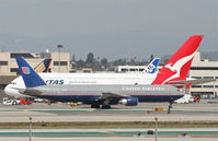 N677UA @ KLAX - United Airlines Boeing 767-322, UAL83 arriving from KIAD, taxiway Charlie. - by Mark Kalfas