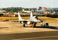 0619 @ EGVA - MiG-29 Fulcrum A of 1 Squadron Slovak Air Force on the flight-line at the 1995 Intnl Air Tattoo at RAF Fairford. - by Peter Nicholson