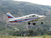 N4318Y @ SZP - 1983 Piper PA-28-161 WARRIOR II, Lycoming O-320-D3G 160 Hp, takeoff climb Rwy 22 - by Doug Robertson