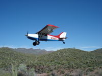 N395X - Landing at Red Creek, dirt field AZ - by therett