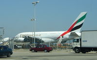 A6-EDA @ KLAX - Emirates Airlines A380-861 on special visit to LAX - by speedbrds