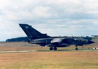 ZA446 @ EGQS - Tornado GR.1 of 15 Squadron at RAF Bruggen awaiting clearance to join Runway 23 at RAF Lossiemouth in the Summer of 1988. - by Peter Nicholson