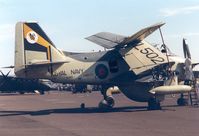 XL502 @ EGQL - Gannet AEW.3 in markings of 849 Squadron and still airworthy on the civil register as G-BMYP on display at the 1988 RAF Leuchars Airshow. - by Peter Nicholson