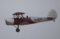 G-BEPF @ EGBJ - A quick circuit for the Stampe - before the weather closed in at Gloucestershire (Staverton) Airport - by Terry Fletcher