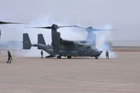 02-0025 @ AFW - At Fort Worth Alliance Airport - normal smoke during V-22 start-up - by Zane Adams