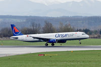 TC-OAF @ LOWL - Onur Air Airbus A321-231 landing on RWY27 in LOWL/LNZ - by Janos Palvoelgyi