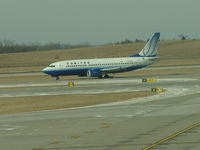 N377UA @ MCI - Taxiing to runway for take off - by Helicopterfriend