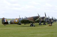 G-AIST @ EGSU - A nice line up of the Spitfire attending Flying Legends 2008. - by Joop de Groot
