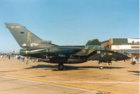 ZA591 @ MHZ - Tornado GR.1 of 16 Squadron in 75th anniversary markings in the static park at the 1990 RAF Mildenhall Air Fete. - by Peter Nicholson