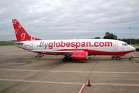 G-GSPN @ EGNV - Boeing 737-31S on stand at Durham Tees Valley Airport in 2008. - by Malcolm Clarke