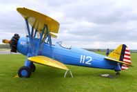 G-BSWC @ EGBP - 1944 Boeing Stearman E75, c/n: 75-5560 at the Great Vintage Flying Weekend at Kemble - by Terry Fletcher