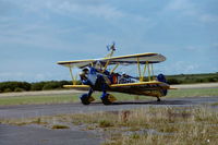 N5057V @ EGFH - Utterly Butterly Wing Walker. Brief visit to Swansea Airport - by Roger Winser