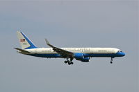 98-0002 @ CID - Final approach, runway 9.  With VP Biden - by Glenn E. Chatfield