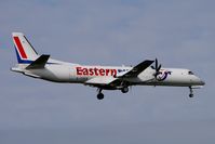 G-CDEB @ EGBB - Eastern Saab 2000 landing at Birmingham - by Terry Fletcher