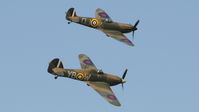 LF363 @ EGTH - 4. BBMF Spitfire and Hurricane from BBMF at Shuttleworth May Sunset Air Display - by Eric.Fishwick