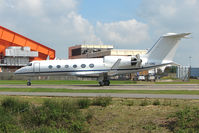 VT-ONE @ EGGW - Indian Gulfstream 4 arriving at Luton - by Terry Fletcher