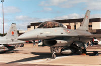 ET-022 @ MHZ - F-16B of the Royal Danish Air Force in the static park at the 1989 RAF Mildenhall Air Fete - no unit markings were visible, but presumably operated by Esk 726. - by Peter Nicholson