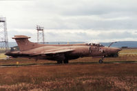 XW533 @ EGQS - Buccaneer S.2B of 237 Operational Conversion Unit waiting for clearance to join the active runway at Lossiemouth in May 1991 and wearing Gulf War markings of Fiona/Miss Jolly Roger. - by Peter Nicholson