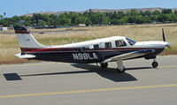N98LA @ KCCR - 1998 PA-32R-310T Saratoga taxying to RWY 32R for flight home to Benton Field/Redding, CA (KO85) - by Steve Nation