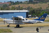 N531HP @ KCCR - California Highway Patrol 2001 Cessna T206H taxying after landing on RWY 32R - by Steve Nation