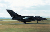 ZD711 @ EGQS - Tornado GR.1 of 31 Squadron joining the active runway at RAF Lossiemouth in September 1989. - by Peter Nicholson