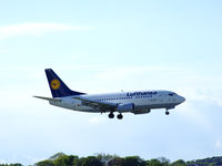 D-ABIP @ EDI - Lufthansa Boeing 737-530 On finals for runway 06 - by Mike stanners