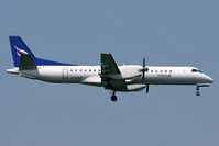 G-CERZ @ EGNT - Saab 2000 on finals to 07 at Newcastle Airport in 2008. - by Malcolm Clarke