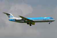 PH-OFB @ EGNT - Fokker 100 (F-28-0100) on short final to 07 at Newcastle Airport in 2008. - by Malcolm Clarke