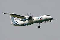 G-JECV @ EGNT - De Havilland Canada DHC-8-402Q Dash 8 on approach to 07 at Newcastle Airport in 2008. - by Malcolm Clarke