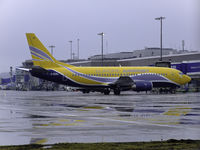 F-GIXL @ EGPH - Europe airpost B737 At a misrable wet Edinburgh airport,on a rugby charter flight - by Mike stanners