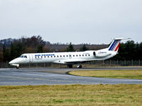 F-GUEA @ EGPH - Regional/air france ERJ-145MP Arrives on runway 24 with french rugby fans - by Mike stanners