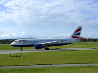 G-BUSJ @ EDI - Shuttle 9P Taxiing to runway 06 - by Mike stanners