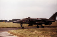 XZ375 @ EGQS - Jaguar GR.1A of 54 Squadron at RAF Coltishall taxying to the active runway at RAF Lossiemouth in the Summer of 1993. - by Peter Nicholson
