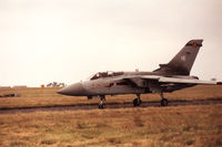 ZE811 @ EGQS - Tornado F.3, callsign Scimitar 1, of 111 Squadron at RAF Leuchars taxying to the active runway at RAF Lossiemouth in the Summer of 1993. - by Peter Nicholson