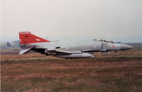 XV424 @ EGQS - Phantom FGR.2 of 56 Squadron at RAF Wattisham taxying to the active runway at RAF Lossiemouth in the Summer of 1991. - by Peter Nicholson