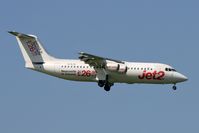 G-FLTC @ EGNT - British Aerospace BAe-146-300 on approach to Rwy 07 at Newcastle Airport in May 2007. - by Malcolm Clarke