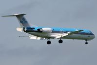 PH-OFE @ EGNT - Fokker 100 (F-28-0100) on approach to Rwy 07 at Newcastle Airport in May 2007. - by Malcolm Clarke