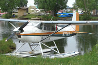 N77AV @ LHD - 1965 Cessna 180H, c/n: 18051556 at Lake Hood - by Terry Fletcher