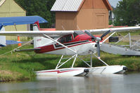 N830SM @ LHD - 1978 Cessna A185F, c/n: 18503631 on Lake Hood - by Terry Fletcher