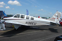 N36EU @ EGTB - Hawker Beechcraft Corp G36, c/n: E-3924 displayed at AeroExpo 2010 - by Terry Fletcher