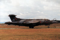 XV863 @ EGQS - Buccaneer S.2B of 237 Operational Conversion Unit awaiting clearance to join the active runway at RAF Lossiemouth in the Summer of 1988. - by Peter Nicholson