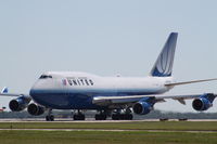 N128UA @ KRFD - Boeing 747-400 - by Mark Pasqualino