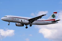 F-OMRN @ EGLL - Middle East Airlines Airbus A320-232 - by Chris Hall