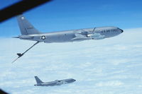 59-1450 - The one giving fuel is 59-1450, the receiver is 58-0124.   Seen from left cockpit window, sitting behind pilot of another KC-135.  Just did breakaway. - by Glenn E. Chatfield
