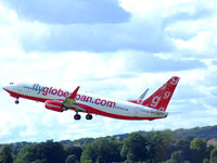 G-DLCH @ EGPH - Globespan B737-8Q8 Departs runway 24 - by Mike stanners