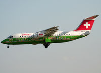 HB-IYS @ LEBL - Landing rwy 25R in special Zurich promoting c/s - by Shunn311