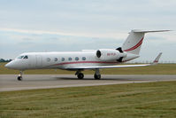 A6-FLH @ EGGW - Gulfstream 450 taxies in at Luton - by Terry Fletcher